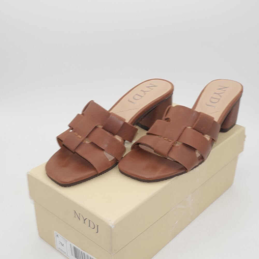 NEW NYDJ Gloriana Mule Brown Leather Sandals Women's 7